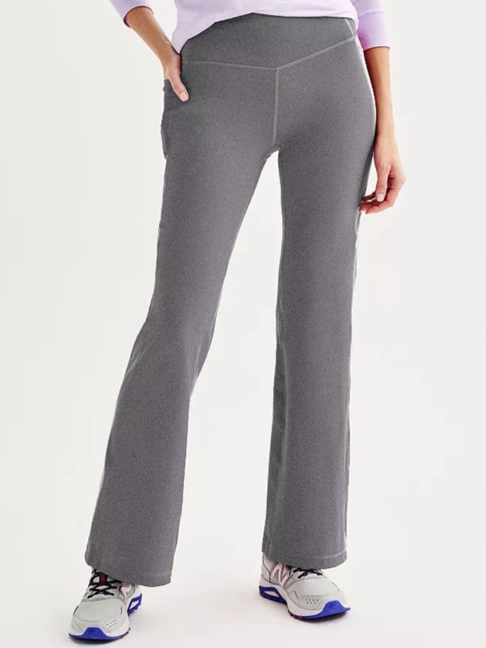 Tek Gear Women’s Size Small Ultrastretch Flare Leg Pants Charcoal Gray High Rise